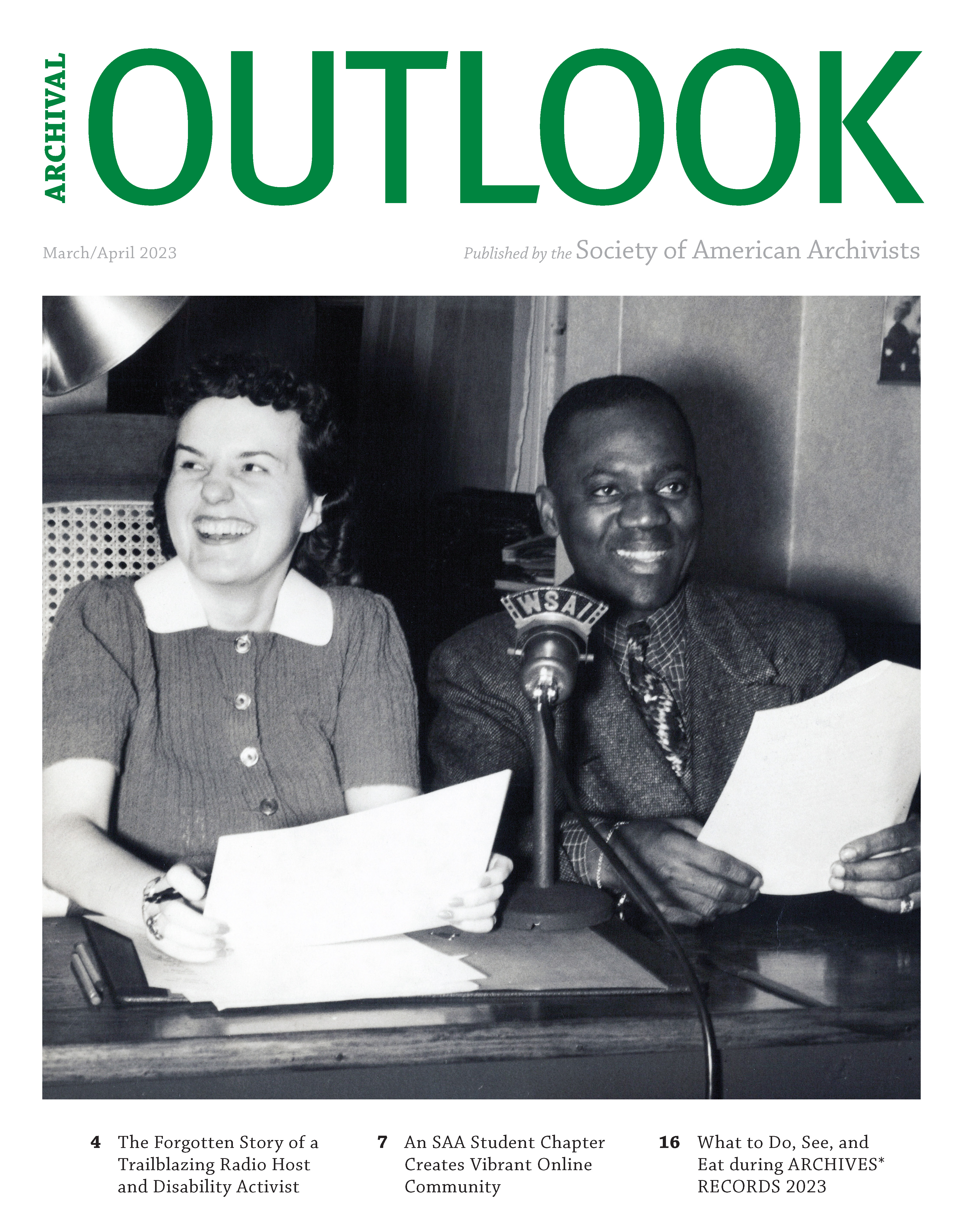 Read the March April 2023 Issue of Archival Outlook Society of